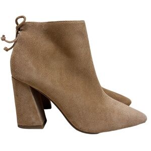 NEW Stuart Weitzman Women 6.5 Grandiose Bootie Camel Suede BlockHeel Pointed Toe